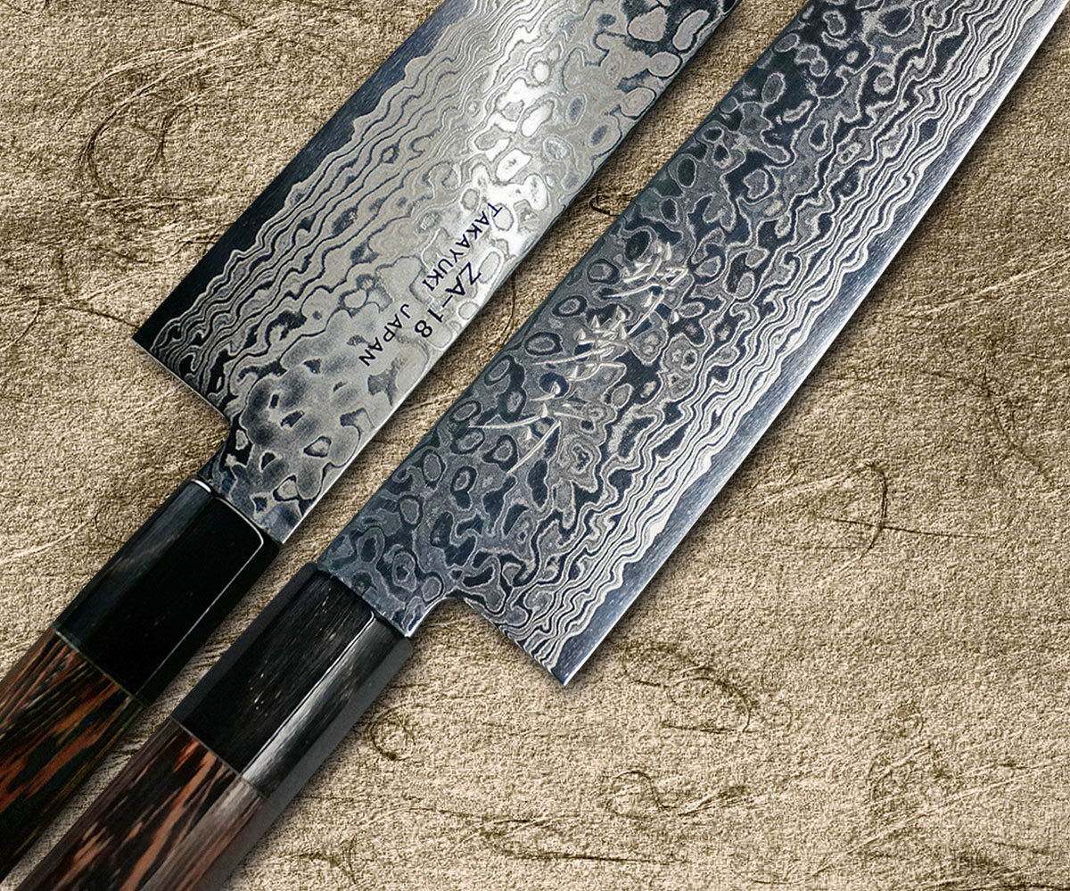 New! Sakai Takayuki GINGA 69Layer ZA18 Beautiful Damascus Chef Knives